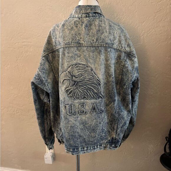 Vintage 90’s USA Eagle Denim Jacket - Picture 1 of 8